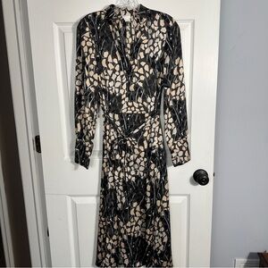 Richard Allan x H&M long sleeve midi dress, sz 2, limited edition, polyester